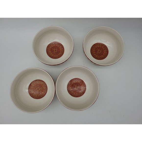 222 Fifth Constantina Red Soup Cereal Bowl 10126234 Set 4 - Picture 2 of 9